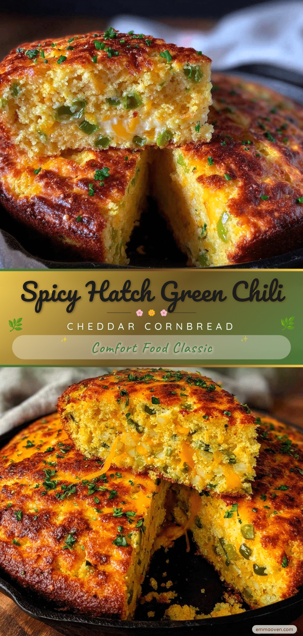 hatch green chili cheddar skillet cornbread recipe