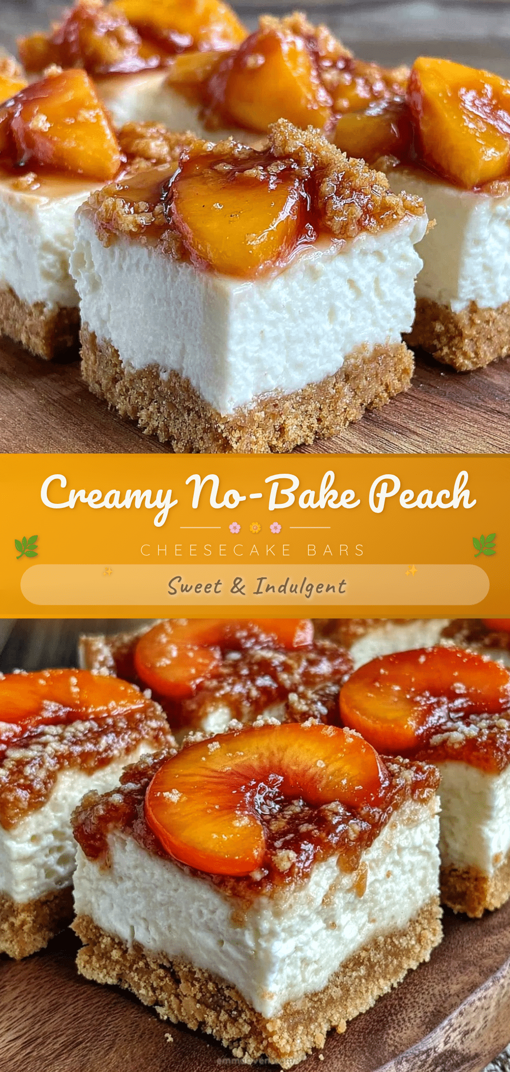no bake peach cheesecake bars recipe