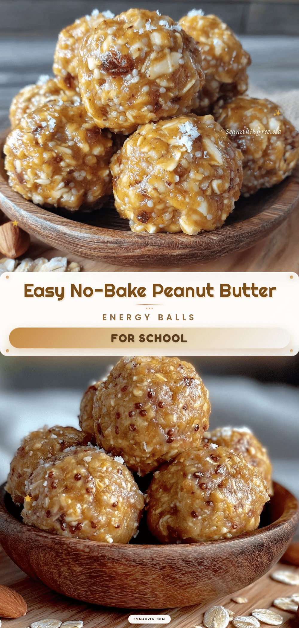 no bake peanut butter oat energy balls recipe