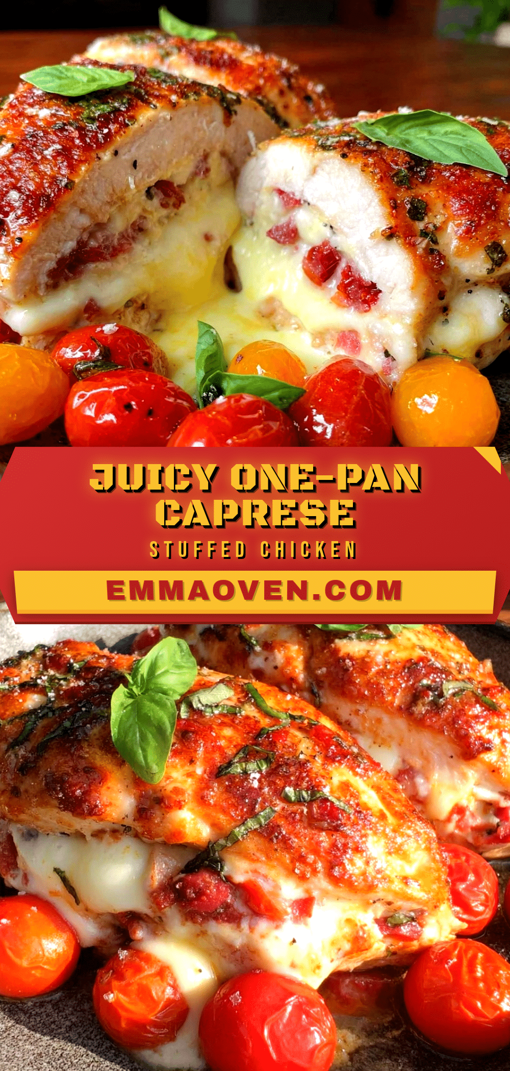 one-pan caprese stuffed chicken breast recipe