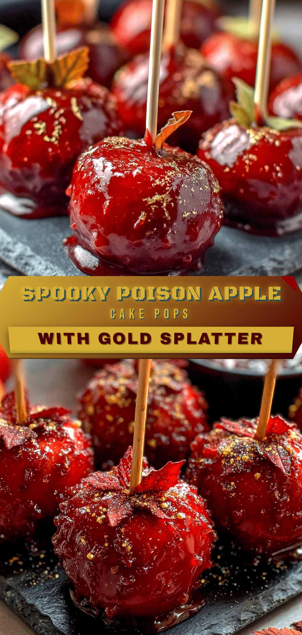 poison apple Halloween cake pops recipe