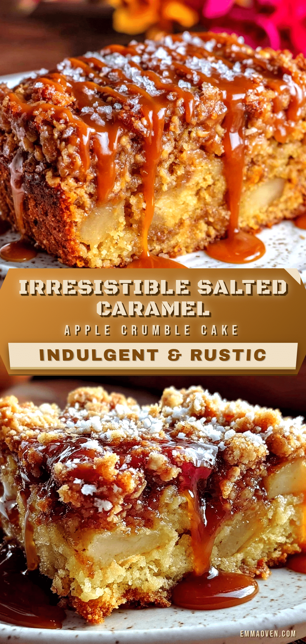 Salted Caramel Apple Crumble Cake recipe