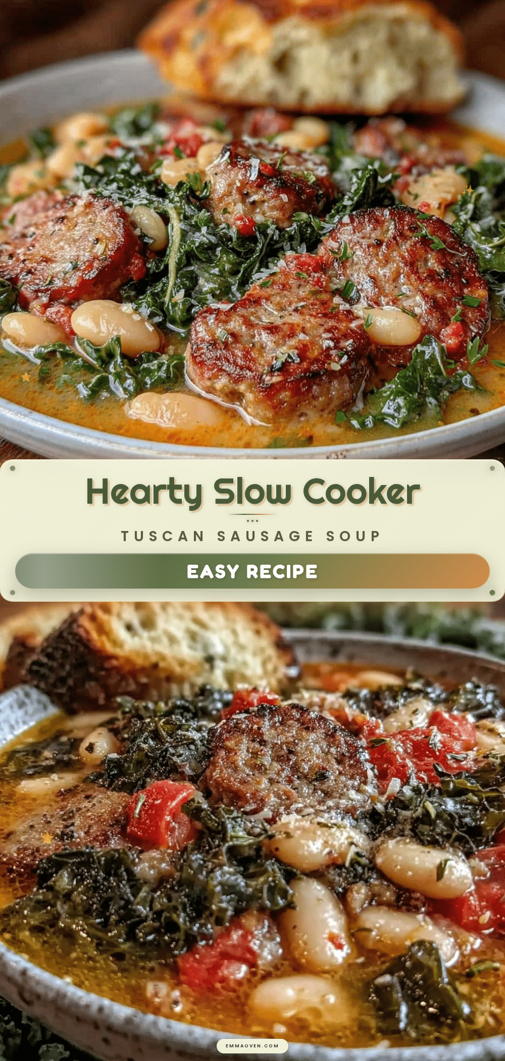 slow cooker white bean kale italian sausage soup recipe