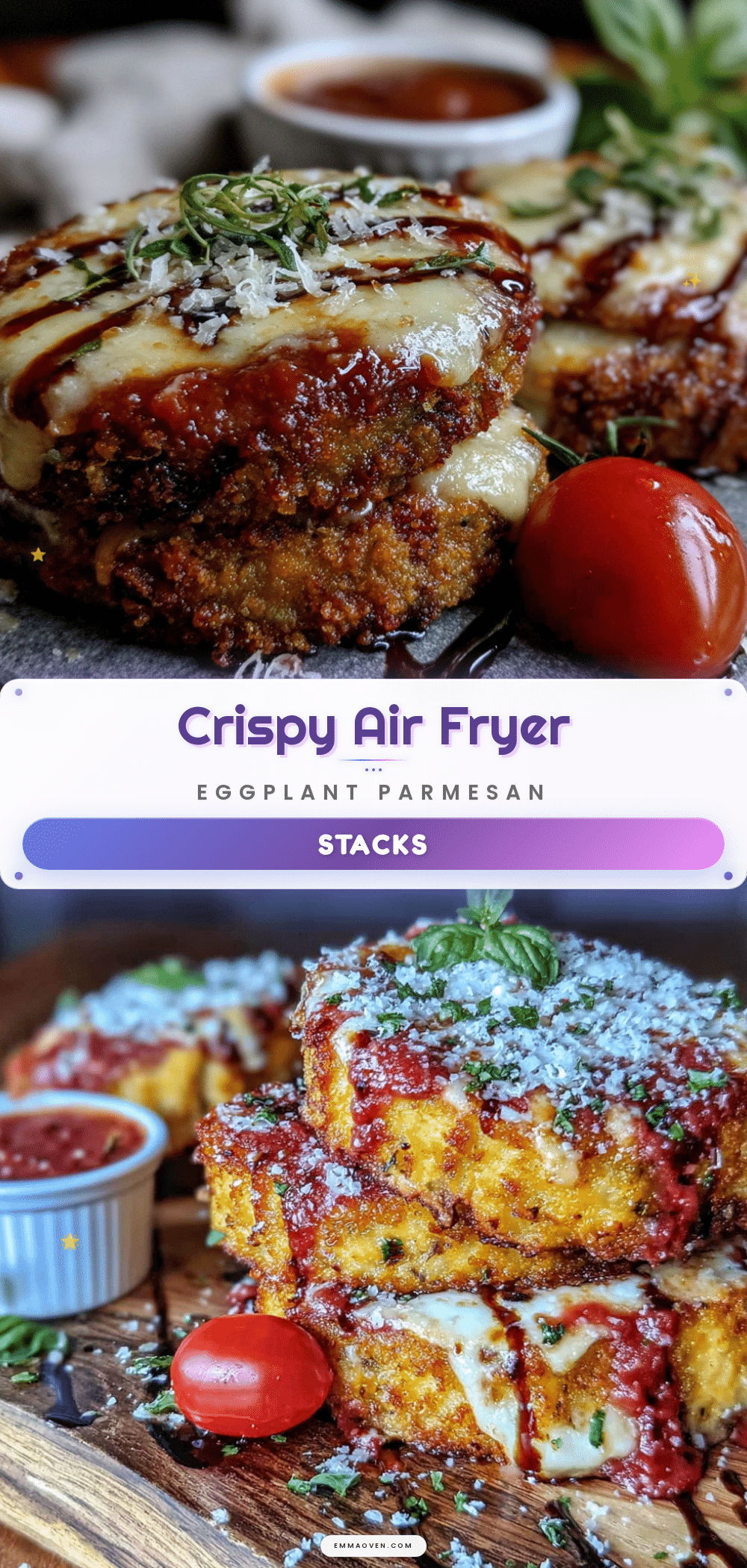 air fryer eggplant parmesan stacks recipe