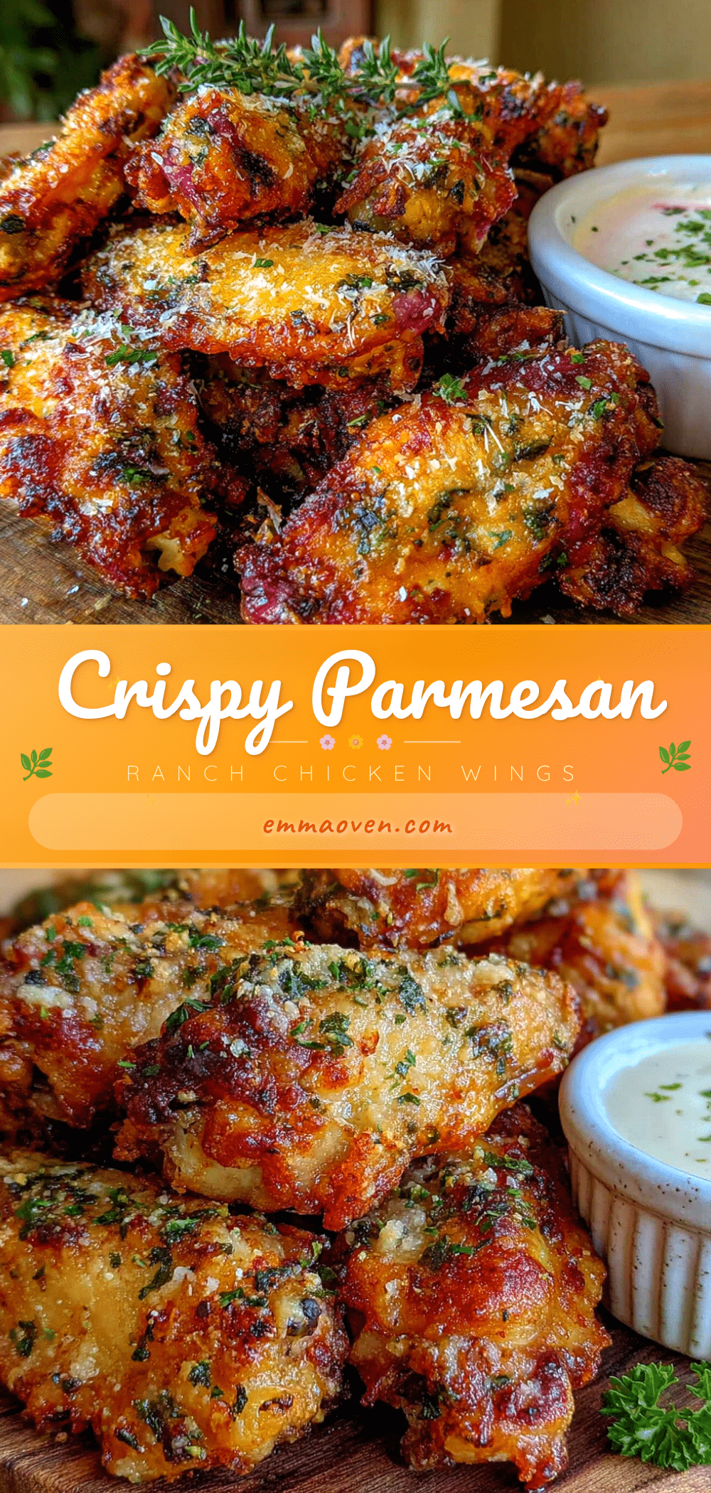 crispy parmesan ranch chicken wings air fryer recipe