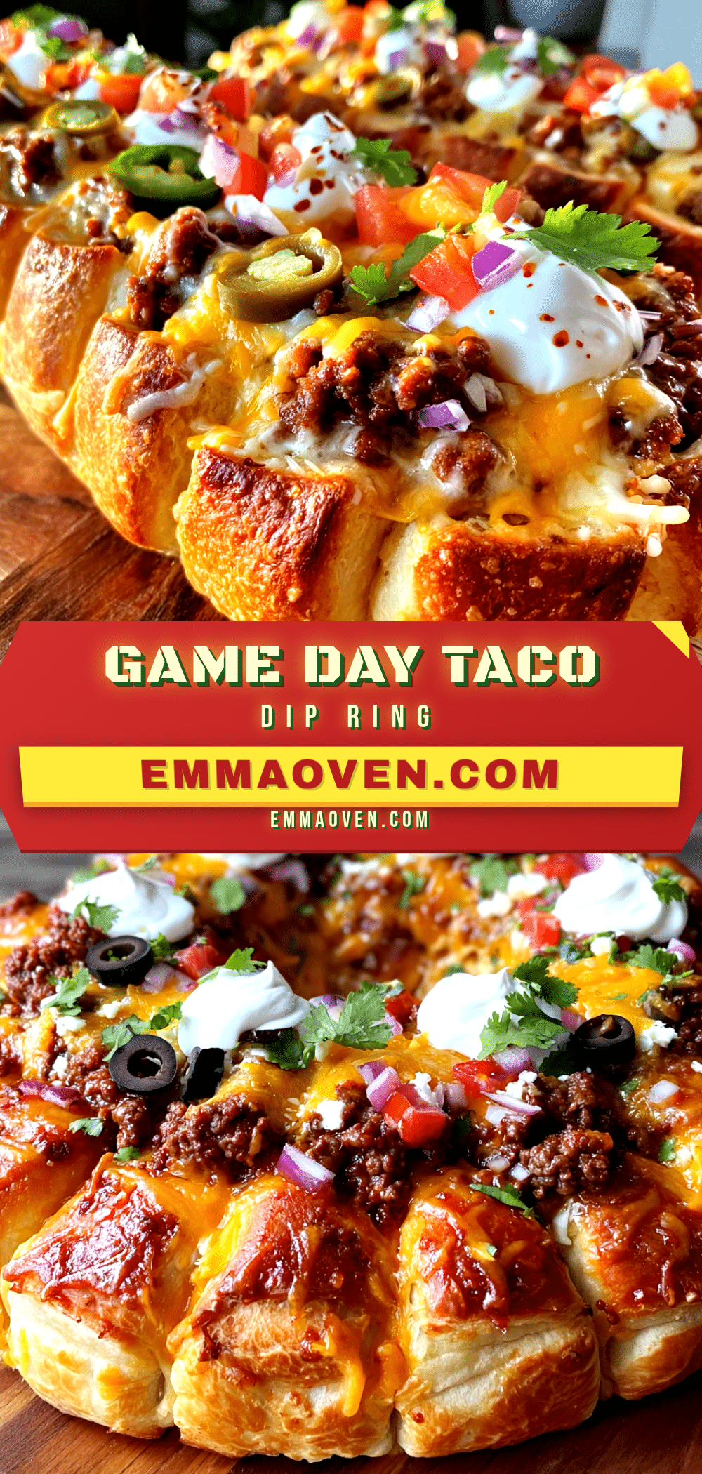 Game day taco dip ring recipe