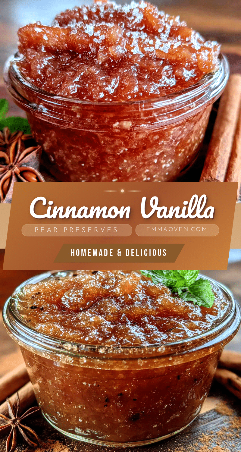 Homemade Cinnamon Vanilla Pear Preserves recipe