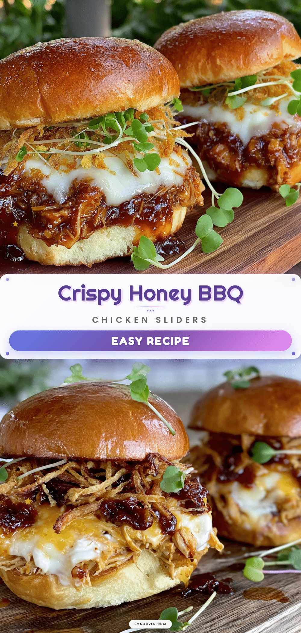 honey bbq chicken sliders with crispy onions recipe
