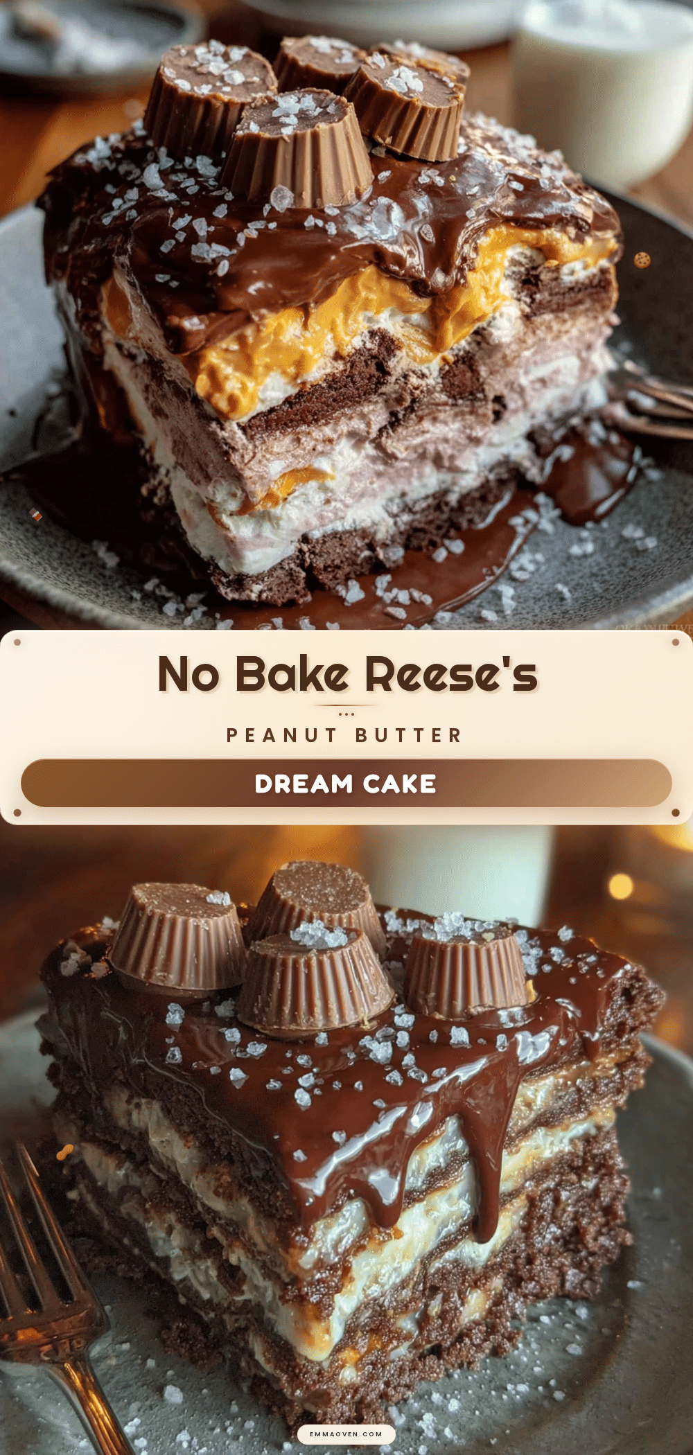 Reeses Peanut Butter Cup Icebox Cake recipe